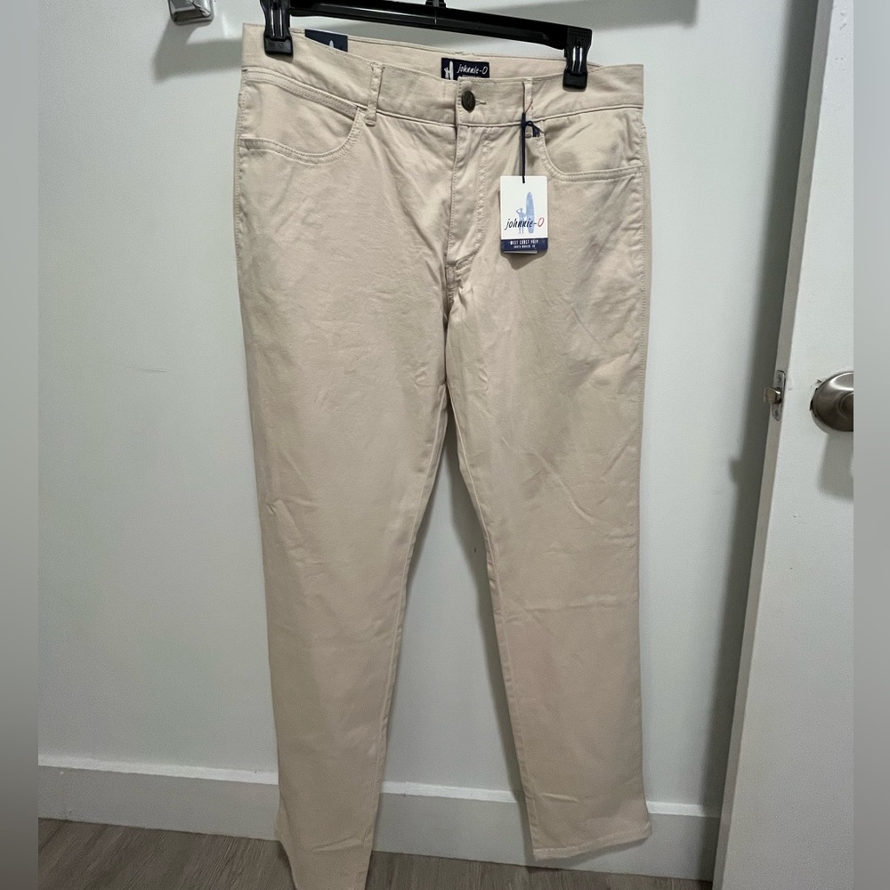 Johnnie-O West Coast Prep Stretch Cotton Chino Pant Stone Size 34x36 New MSRP 98